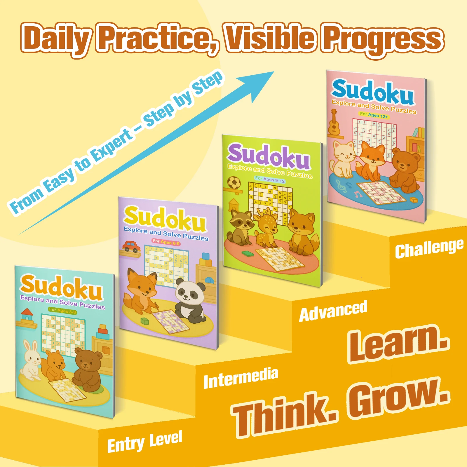Fun Sudoku activity book, number reasoning and logic training, brain games workbook, boost focus and thinking skills