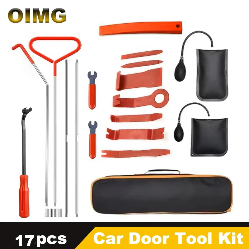 Car Inflatable Air Wedge Pump Auto Window Door Open Hook Key Long Reach Grabber Emergency Open Unlock Fixing Gripper Tool