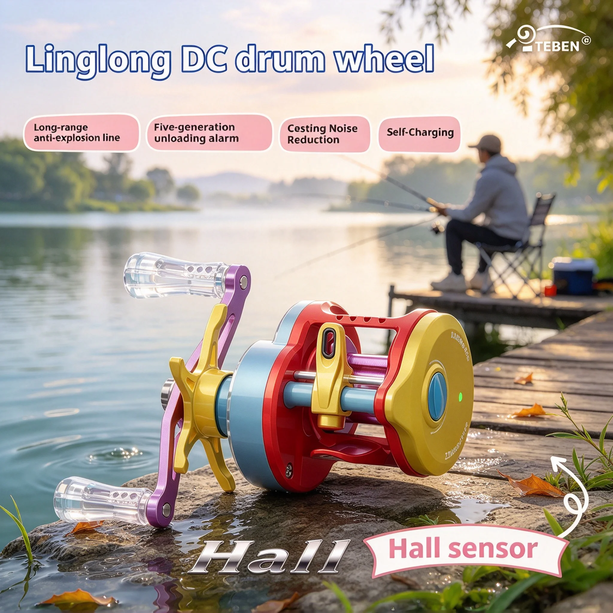Baitcasting Reel 5+1bb Fishing Line Reel All-Around Long-Casting Anti-Bird Nest Self-Charging Casting Lure Finesse Fishing Reel