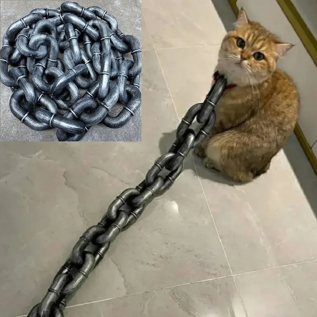 

2MFunny Plastic Simulation Iron Chain For Small Dogs Pet Cat Dog Leads Lightweight Huge Plastic Dog Leash Puppy Lead