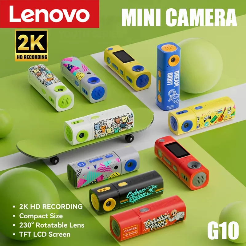 

Lenovo G10 Thumb Mini Camera Lipstick Series 2K HD Portable Sports Camcorder for Students Outdoor Photography Video Long Battery