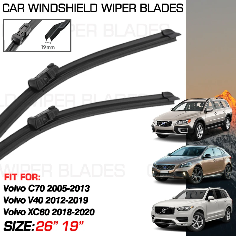 

Car Wiper Blades For Volvo C70 2005-2013 2011 2009 Volvo V40 2012-2019 2013 Volvo XC60 2018-2020 2019 Accessories Blades Brushes