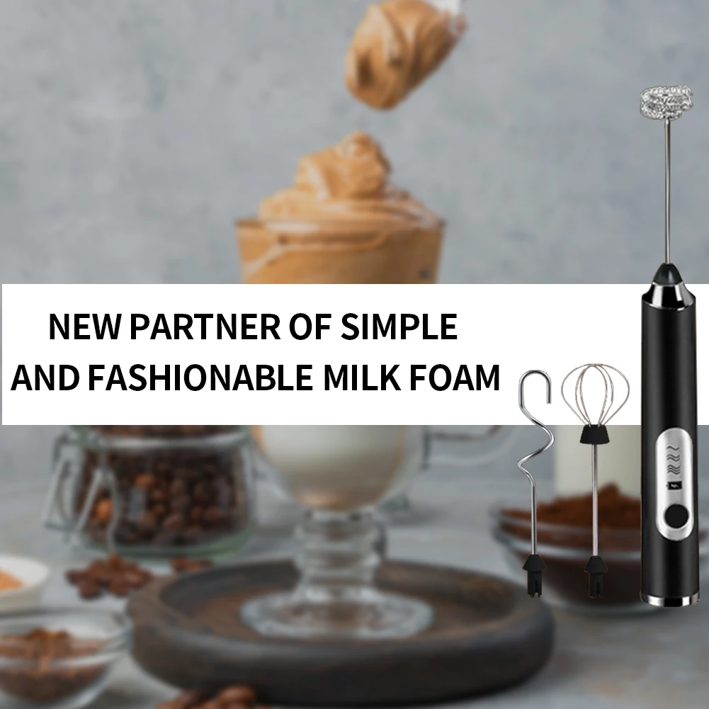 

Беспроводной электрический мини-миксер для взбивания молока, 3 скорости, из нержавеющей стали, для дома, кухонный гаджет