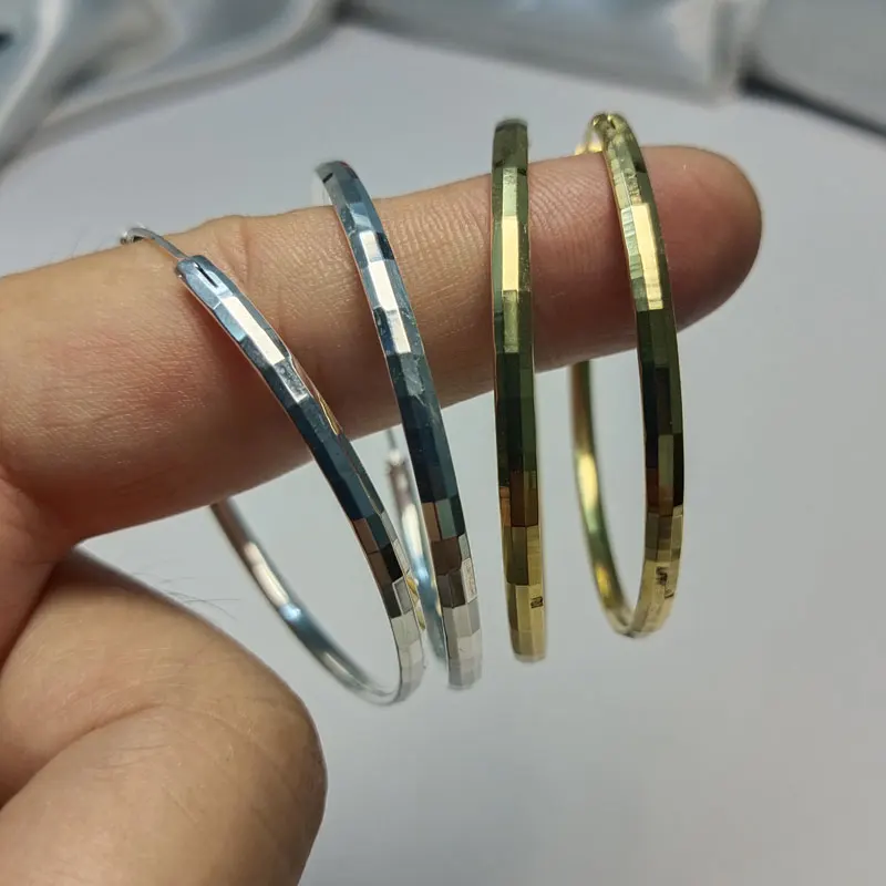 316L Edelstahl 3-6CM Schneidbare Creolen für Damen, modisch, gelbgoldfarben, Ohrringe und Ringe, Schmuckgeschenke – Detail 5