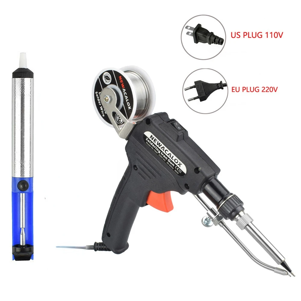 US/EU Plug Electric Soldering Iron 110V/220V 60W Hand-Held Internal Heating Automatically Send Tin Gun Welding Repair Tools