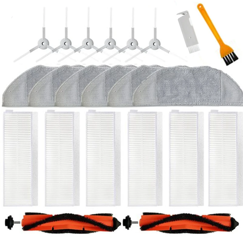 แปรงกลิ้งหลักแปรงด้านข้างแผ่นกรอง HEPA ผ้าถูพื้นสำหรับหุ่นยนต์ดูดฝุ่น Xiaomi Mi อะไหล่ที่ทำความสะอาด G1จำเป็น