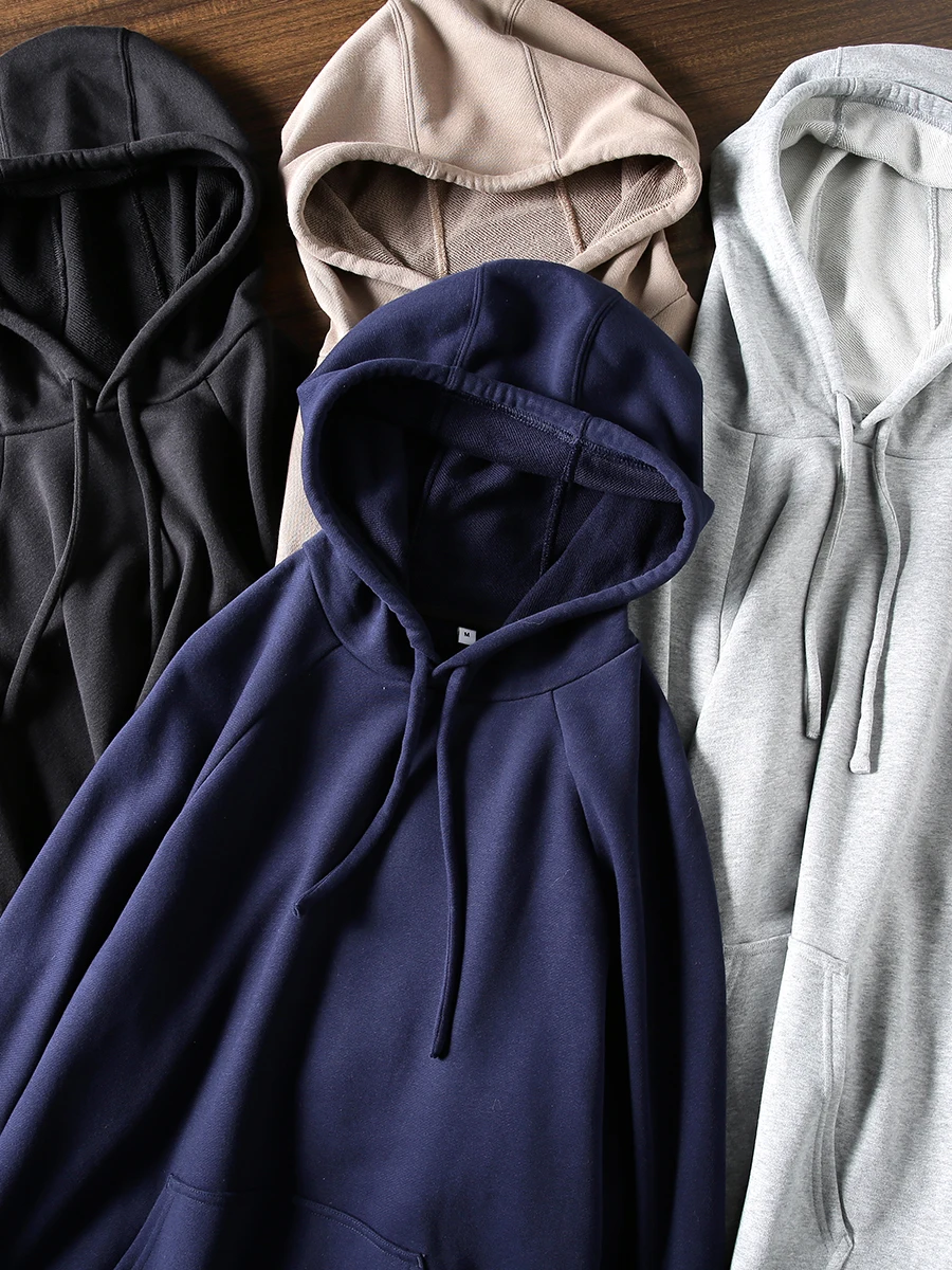 

Удобная плотная хлопковая толстовка-худи для мужчин на осень, свободного кроя, повседневная, универсальная, с капюшоном