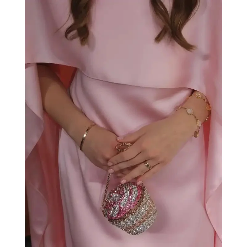 Adeli Customized Pink Two Pieces Sleeveless Prom Dresses O-Neck Pleated Floor Length Evening Dress Party Gowns Saudi 2025