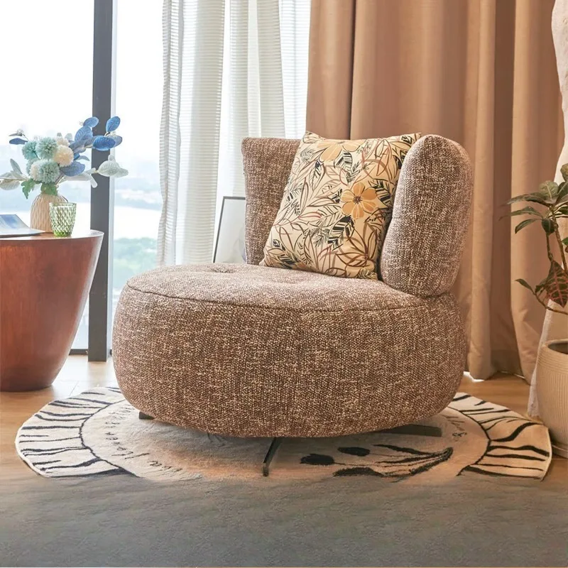 

Cotton linen single sofa living room balcony lounge lazy sofa simple sofa bedroom