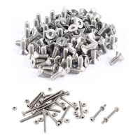 100X 304HC Stainless Steel Hex Countersunk Flat Bolts Screws M2x5mm & 20Pcs M2 X 20Mm Long Hex Socket Knurled Cap Screws