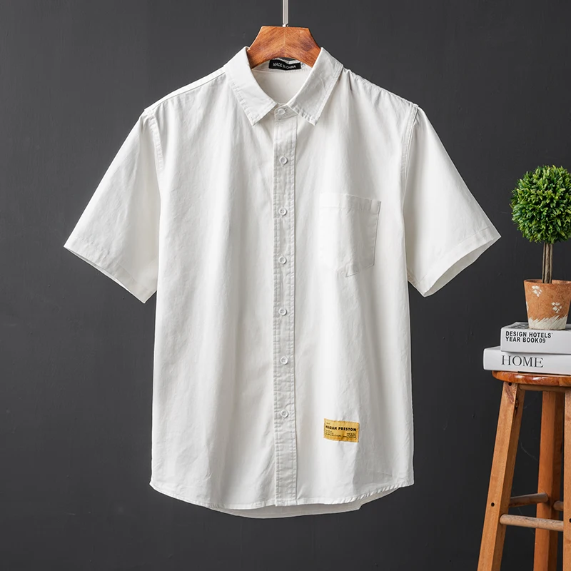 Slim Fit ort Sve irt Casual Youth Sle Korean Version Wedding omsmen White irt Versatile for Men And Women