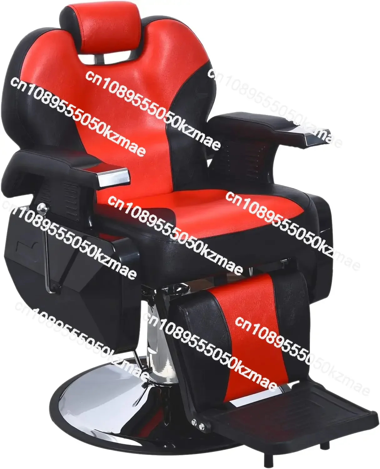 

Heavy Duty Reclining Barber Chair All Purpose Hydraulic Salon Chair for Barbershop Stylist Tattoo Chair 2687 (Black-Red)