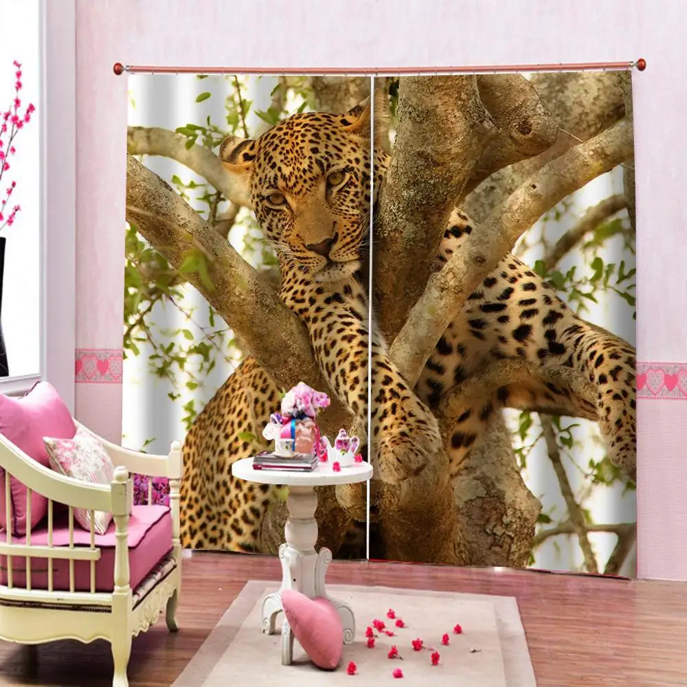 Custom brown tiger curtains Bedroom living room windproof thickening blackout 3d curtains