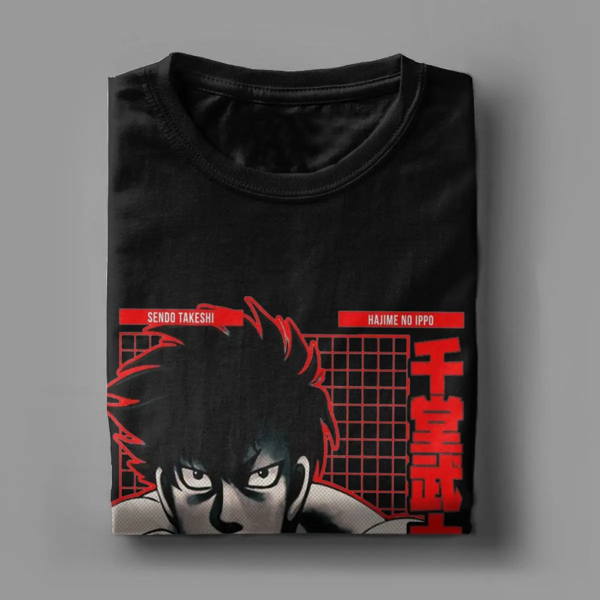Funny Sendo Takeshi Hajime No Ippo Anime T-Shirts Men Round Neck Cotton T Shirt Short Sleeve Tee Shirt Gift Idea Clothing