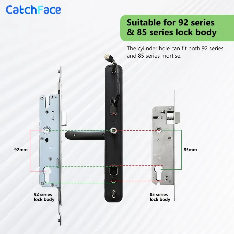 Cerradura electrónica inteligente sin llave, cerradura de puerta corredera de aluminio/vidrio, impermeable, con huella dactilar, aplicación TUYA, WIFI, RFID, código de tarjeta, 92/85mm