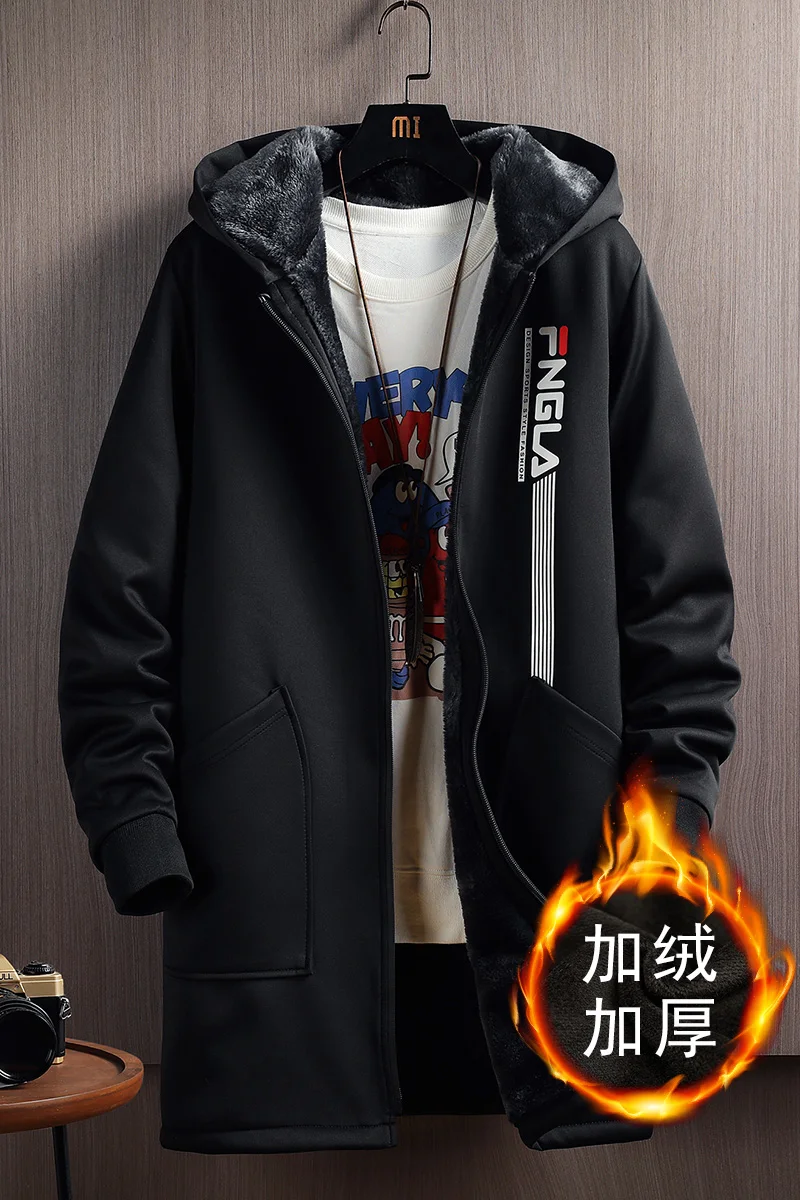 2025 nuevo estilo chaqueta de invierno para hombre, abrigos gruesos de tendencia a la moda, gabardina gruesa y cálida de estilo informal holgado para hombre, talla M-5XL