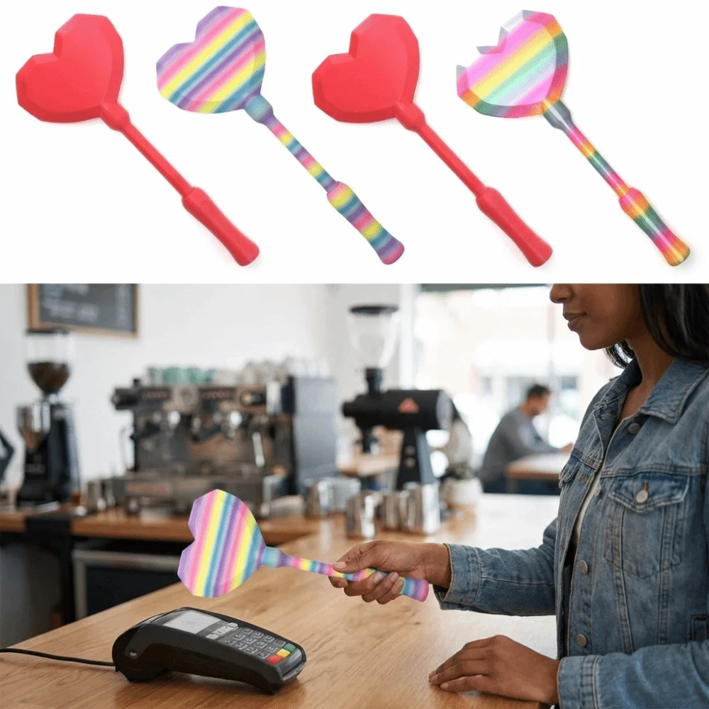 Creative 3D Print Wand Tap To Pay Portable Heart-shaped Telescoping Credit Card Holder Funny Convenient Checkout