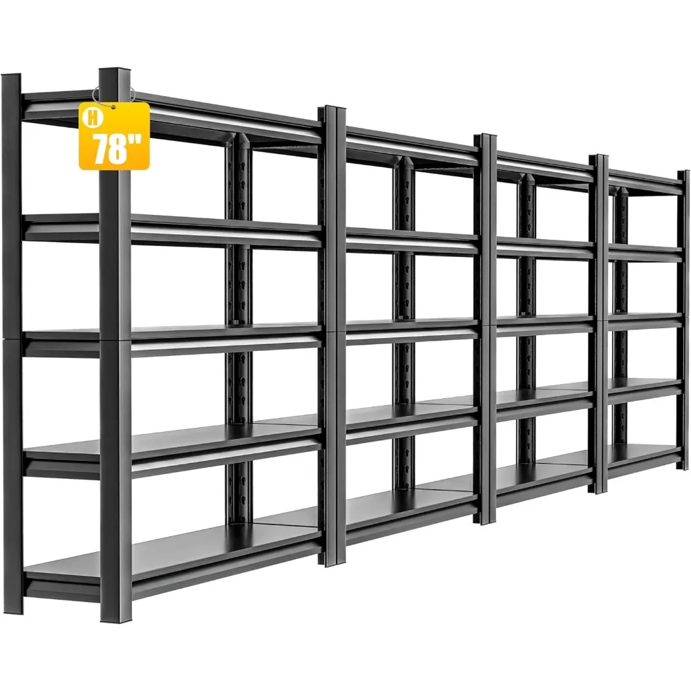 

78" H 47.2" Wide 4 Piecees Garage Shelving,Thickened Heavy Duty Metal Shelving Adjustable Shelves, Garage Shelves