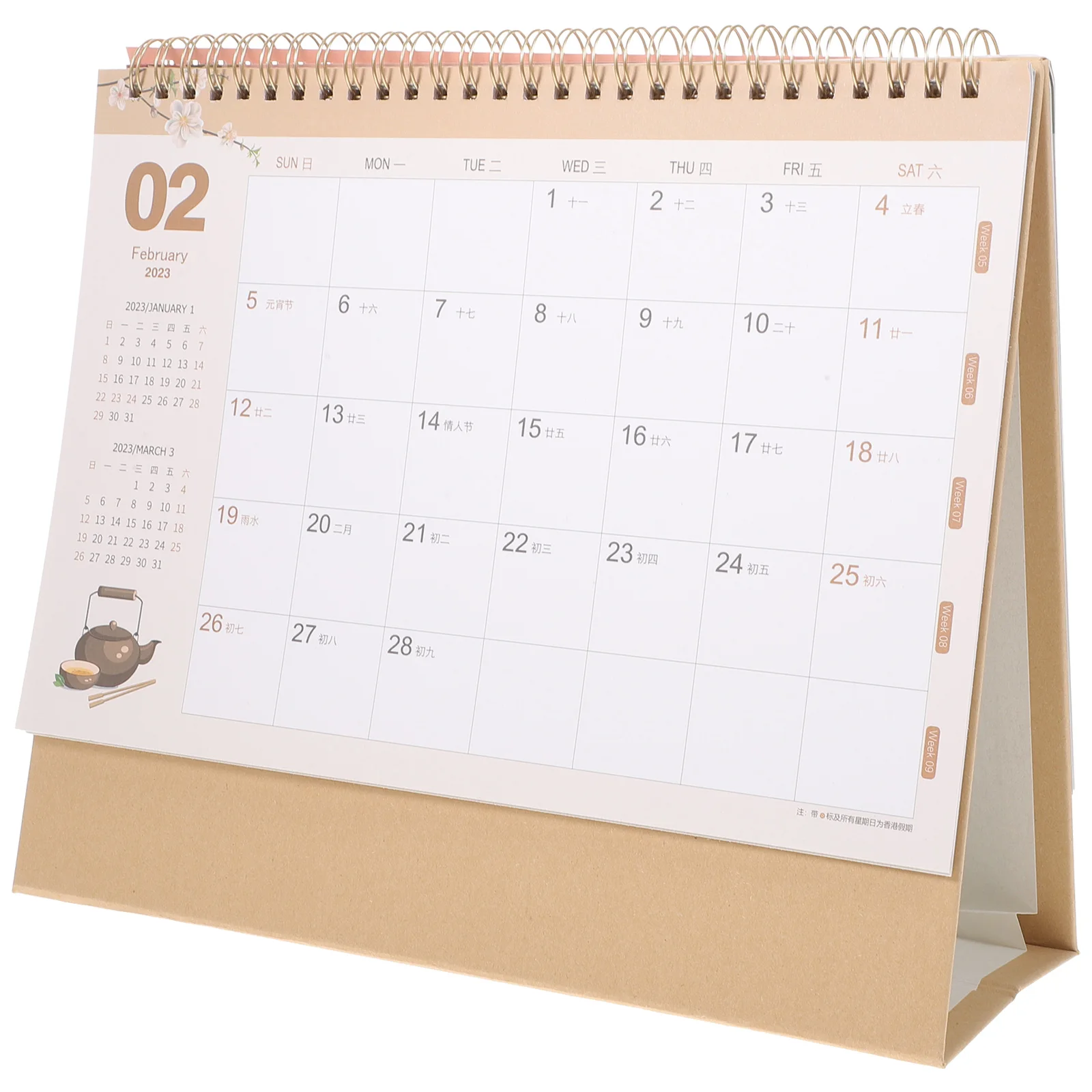 

Thick Paper Iron Standing Household Decorative Monthly Desktop Calendar For Office Home Use Large Grid Scheduling Planner Smooth