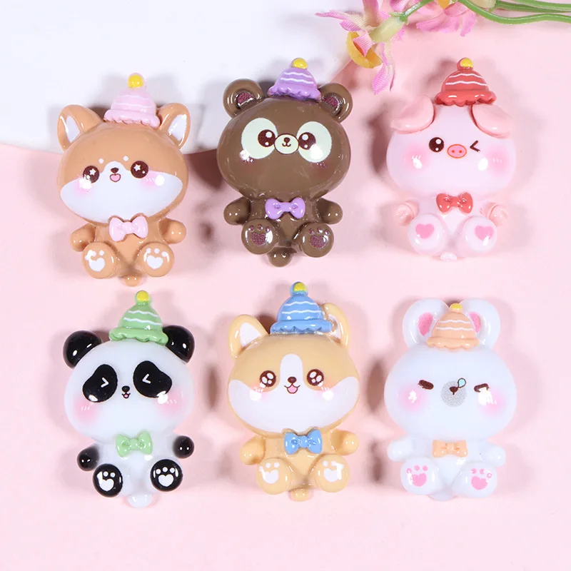 

100PCS Kawaii Cartoon Animal Flatback Resin DIY Scrapbooking Cabochon for Mini Headwear Accessories