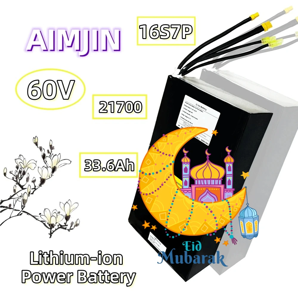 

AIMJIN 21700 original battery 16S7P 60V 33.6Ah Rechargeable Lithium Battery Pack Suitable For Dual Drive Scooter Battery
