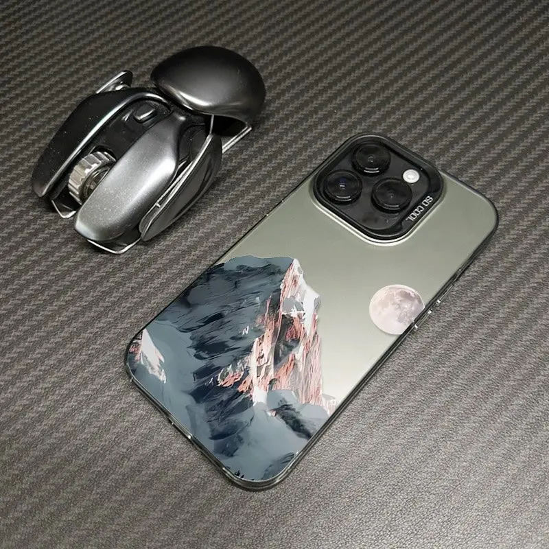 جبل الثلج تحت القمر المشهد قضية الهاتف لسامسونج غالاكسي A26 A36 A56 A55 A54 S25 FE S24 S23 S22 الترا S21 زائد غطاء