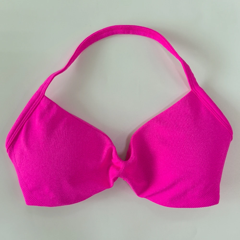 Pericic Damen Trägerloses Sport-BH mit Offenem Rücken, Hoher Halt, Nahtloses Neckholder-Yoga-Top, Push-Up Workout Yoga-Top – Detail 12