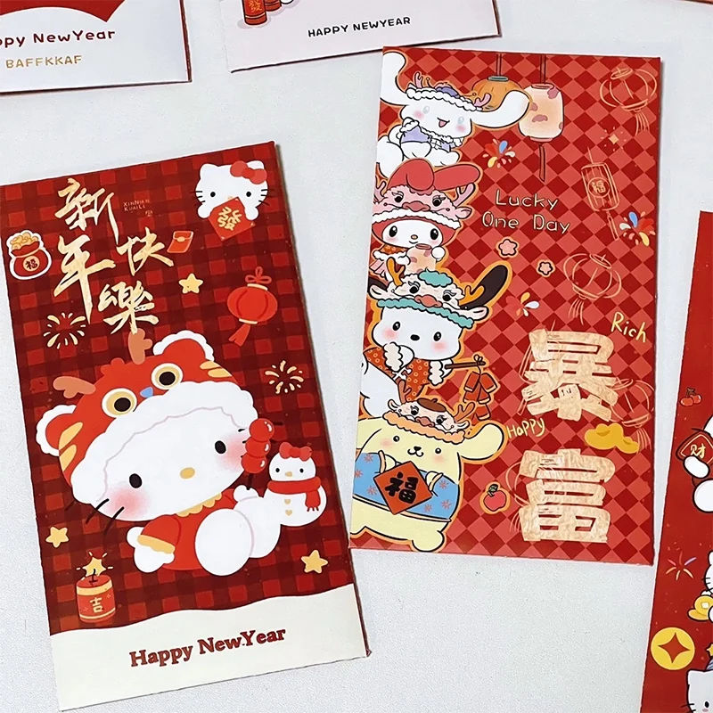 2025 New Cartoon Personalized Sanrios New Year's Red Envelope Universal Hello Kittys New Year's Cute Creative Red Envelope