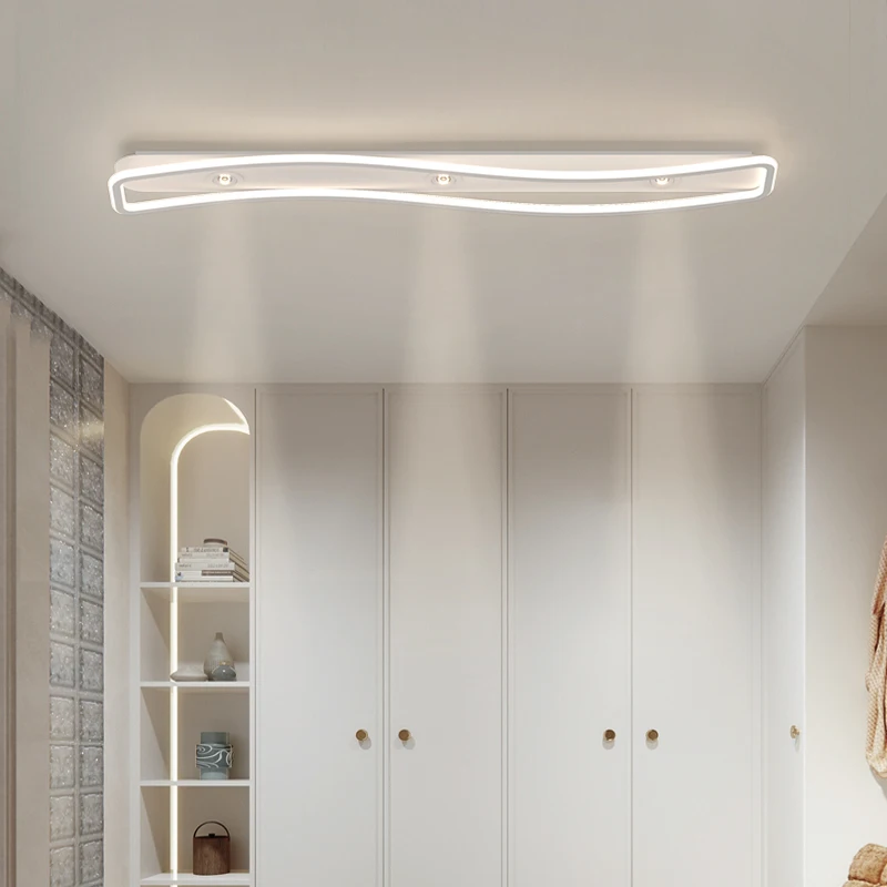 Imagem -03 - Tira de Teto Led Retangular Moderno Simples Corredor Luz Corredor Luz Quarto Sala de Estar Wardrobe Holofotes