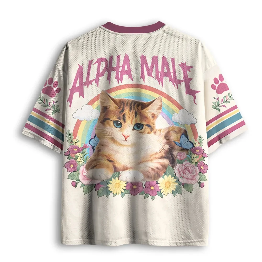 Sommerlicher Verkaufsschlager: Retro-Spaßiges Gelbes Katzen-Print V-Ausschnitt Y2K Mode-T-Shirt für Erwachsene und Kinder, Übergrößen-Sport-T-Shirt – Detail 4