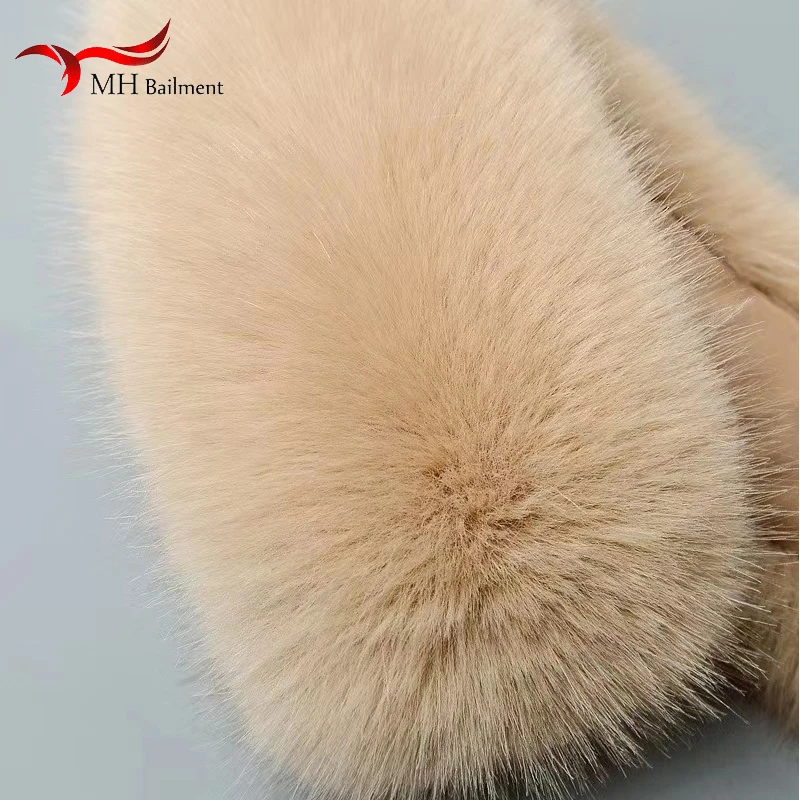 Women Scarf Winter Faux Fox Fur Collar Furry Warm Thicken Men Parka Coat Hood Fur Decor Fake Fur Shawl Luxury Scarves Fur Decor