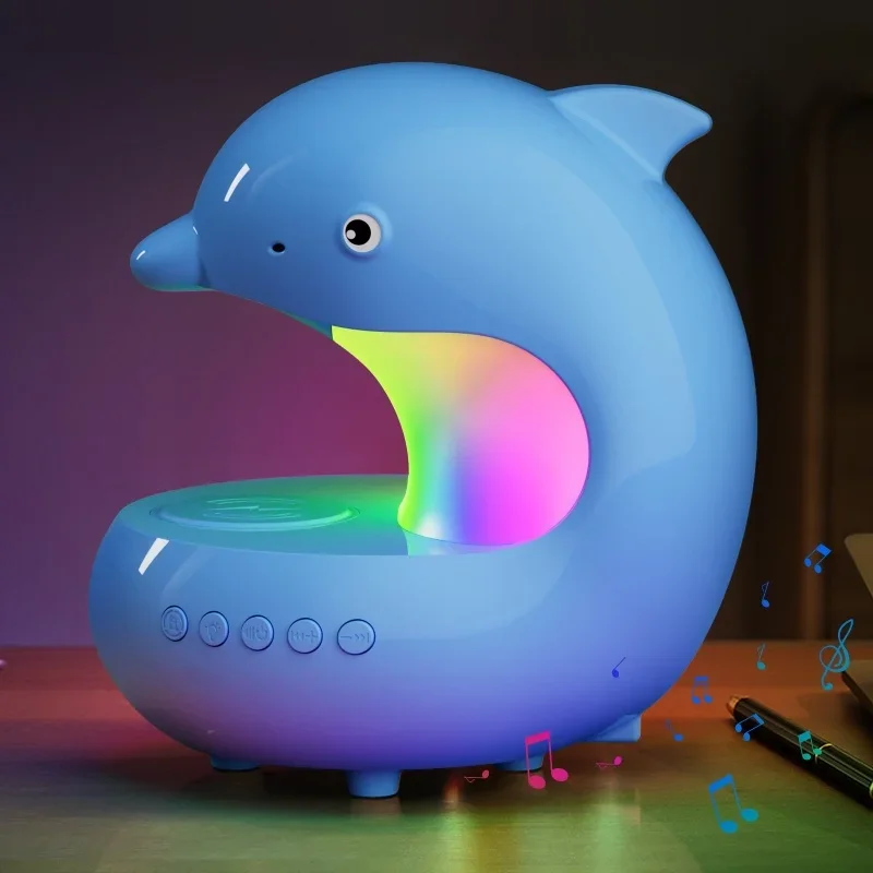RGB Desktop Decor Light Gift Phone Wireless Charging Ambient Light Led Night Light Bluetooth Speaker Bedroom Bedside Table Lamp