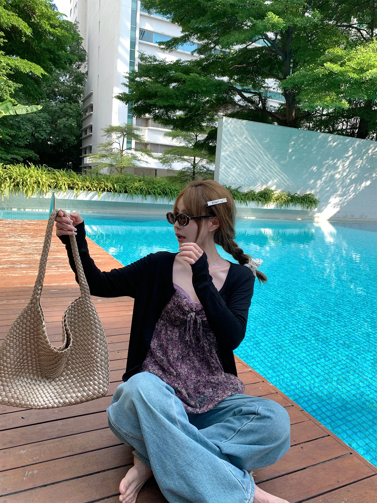 

Bla Lake рукописный вязаный открытый кардиган из ледяного шелка, женский модный летний тонкий длинный свитер цвета для поездок на работу, пальто