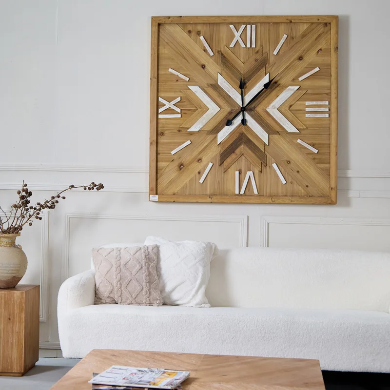 Dining room wall solid wood wall clock living room bedroom literary and creative decoration
