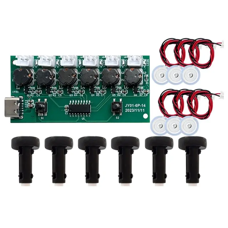 【KITCHEN GADGET】2X Humidifier Module Kit Ultrasonic Nebulizer Mist Circuit Board With 6 Nozzle Interface Nebulizing Control Boar