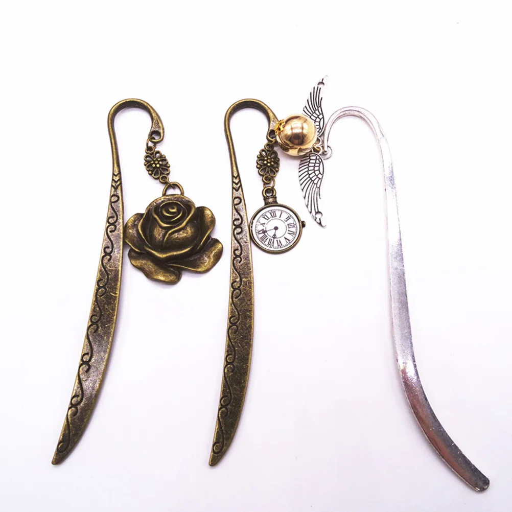 

2Pcs Clock Book Markers Premium Metal Retro Style Long-Lasting Bookmarker for Reading Lovers Writers Decoration Gift Idea