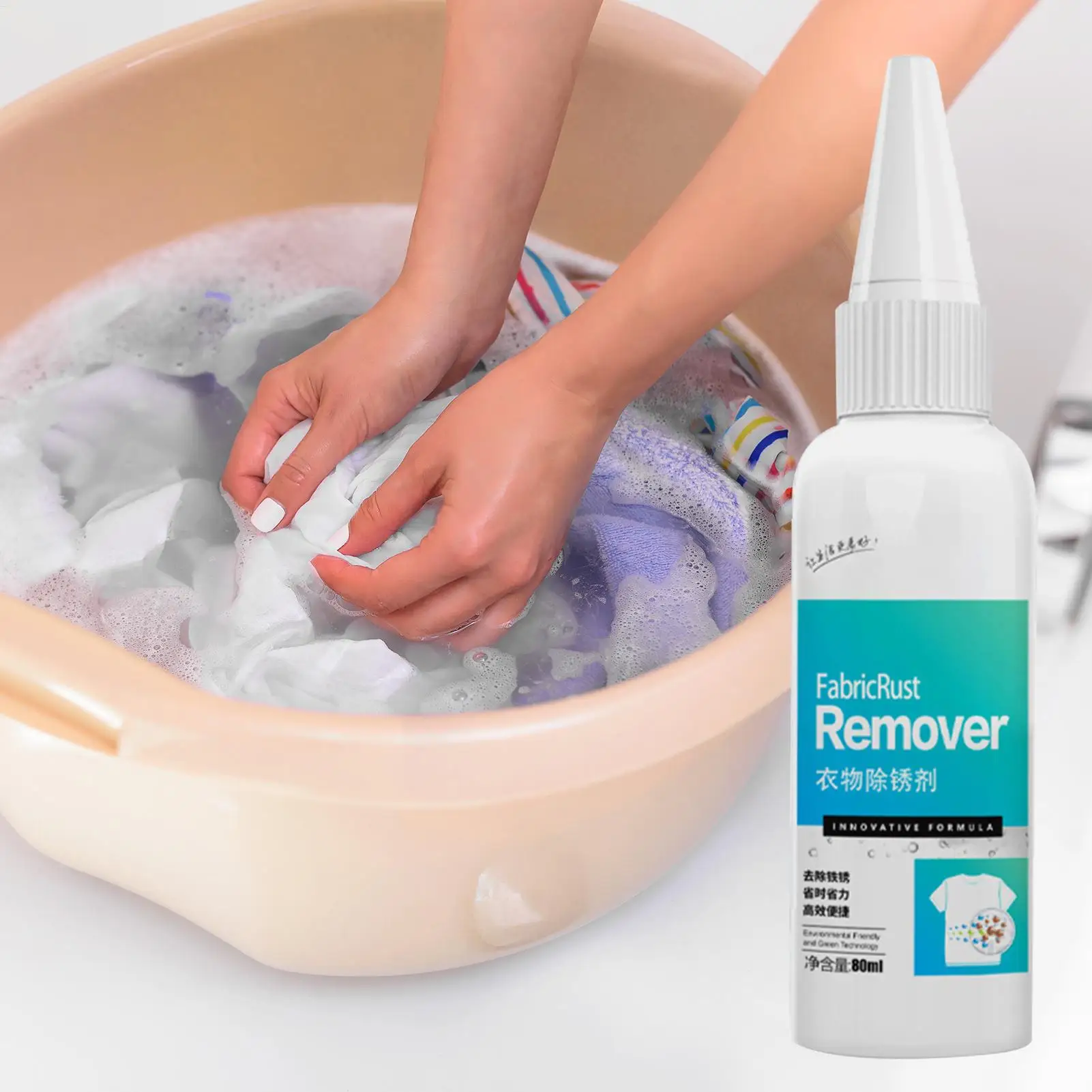 Rust Stain Remover Clothes 80ml Garment Stubborn Stain Cleaner Quick and Easy Dirt Removal Clothing Cleansing Agent for Copper