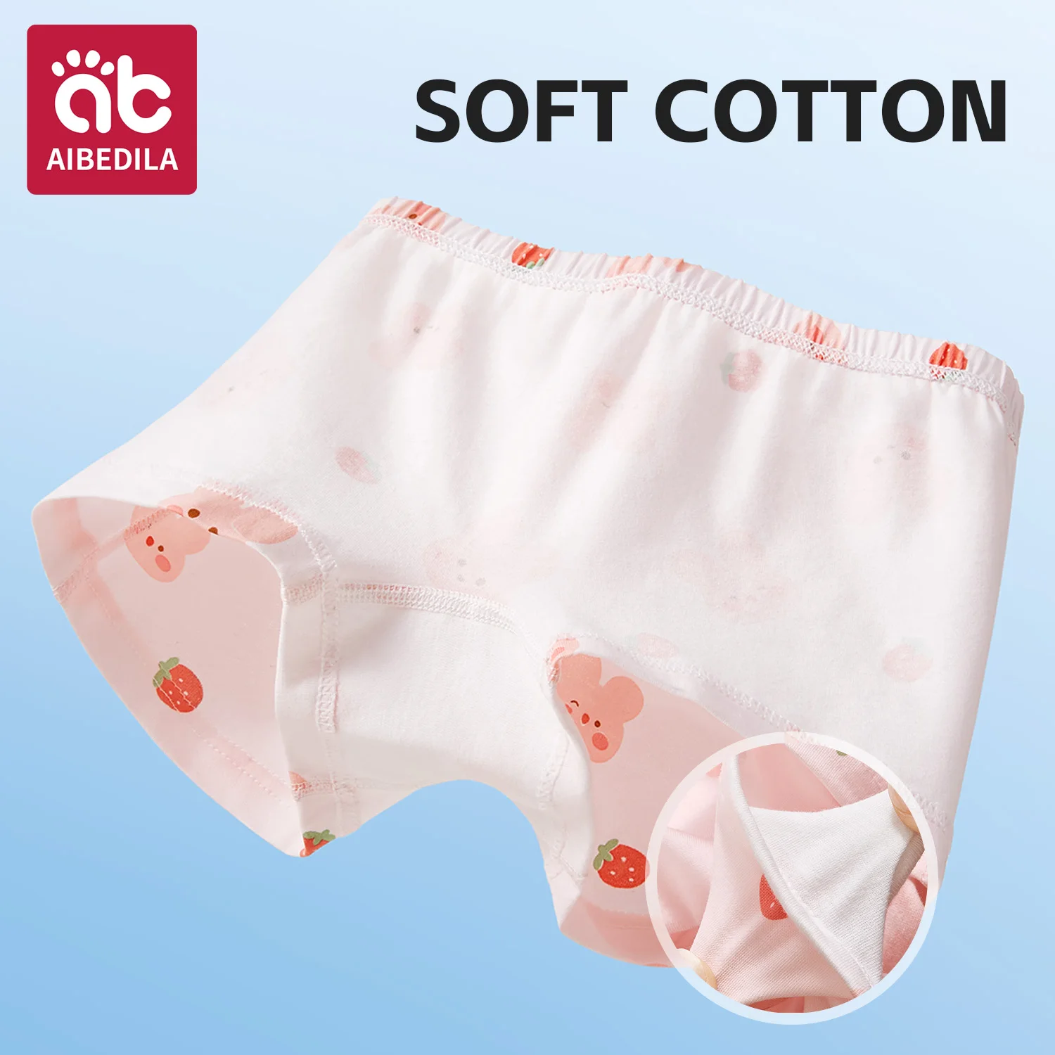 AIBEIDILA 4 Pairs Kids Panties Girls Cute Panties Cartoon Antibacterial Girls Boxer Briefs Soft Cotton Baby Underpants 1-14Y