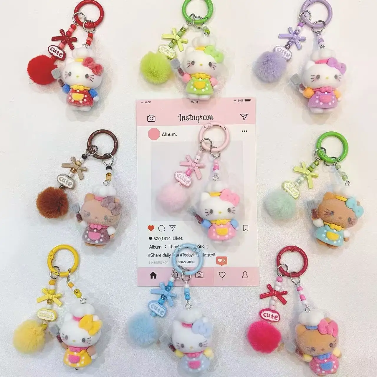 

Брелок Hello Kitty для автомобиля, рюкзака, подвеска, подарок на Рождество, для влюбленных пар