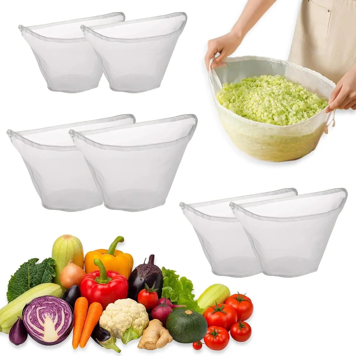 Multifunctional Filter Bag Wide Mouth Bowl Shape Anti-blocking Drawstring Nylon Filter Bag Reusable Fine Mesh Filter