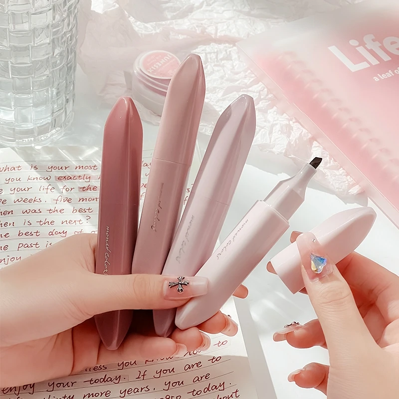 Imagem -03 - Color Highlighter Marker Pens Soft Brush Tip para Desenho Pintura Forro de Escritório Escola Lipstick Design Pcs A7314