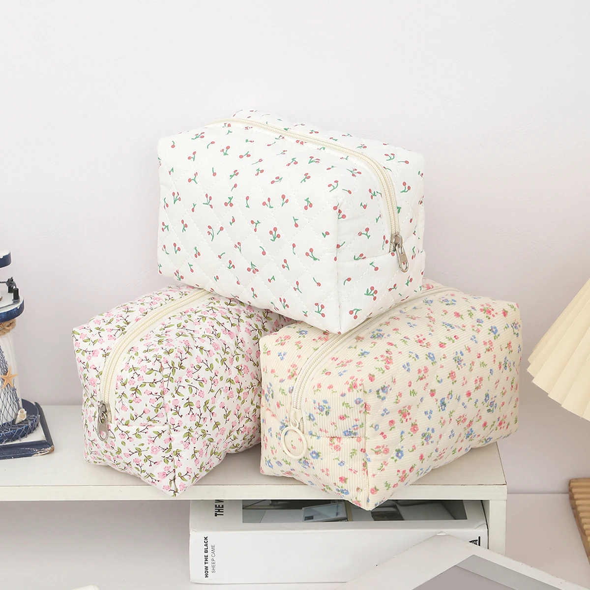 1 PC Exquisite Bowknot Single-Layer Pencil Case, Floral Pattern Design Storage Bag, A Must-Have for Back to School Season