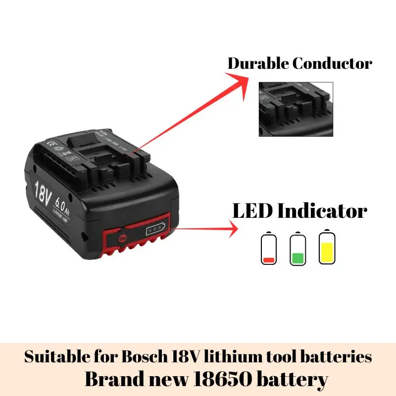 Перезаряжаемая литий-ионная батарея для Bosch 18V 12.0A резервная батарея портативная сменная батарея BAT609 BAT609G 618