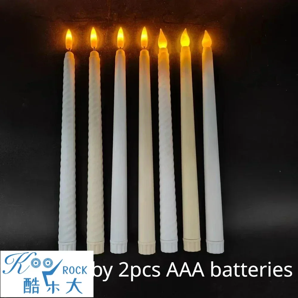 28cm Long Rod Electronic Candle Lamp by dry cellLED Rod Menorah Wax Candle,, Shabbat Hanukkah Passover