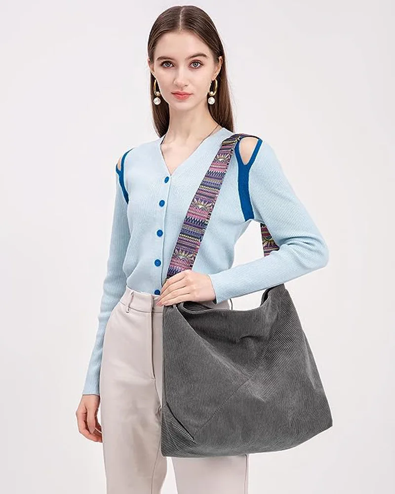3pcs Crossbody Bags Women Corduroy Plain Large Capacity Pillow Shaped Cross Light Protable Shoulder Bag Mix Color