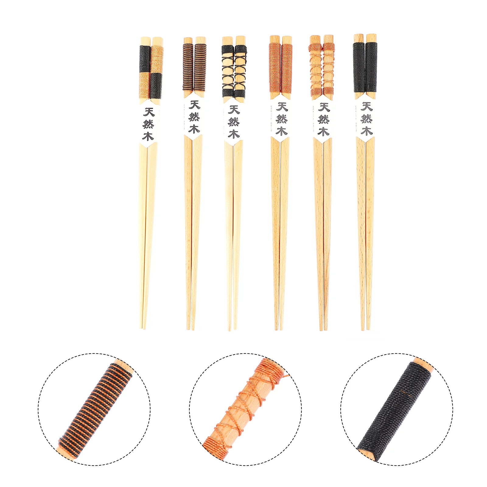 1 Set 6 Pairs Wooden Long Chopsticks Practical Hot Pot Chopsticks Cooking Chopstick Frying Chopsticks