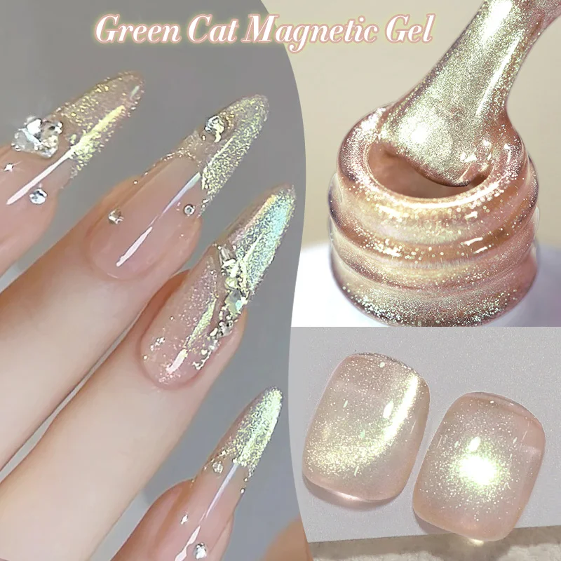 BORN PRETTY 10ml Green Light Cat Magnetic Gel Glitter Pink Semi Permanent Nail Art UV Gel Soak Off Varnish Manicure Nail Supplie