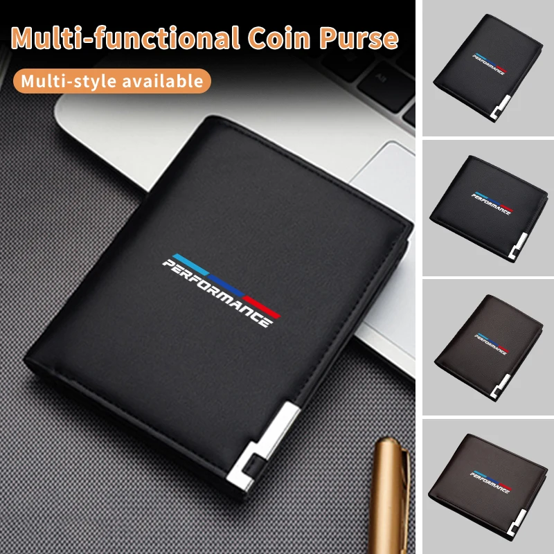 Car Logo Wallet Fashion Leather Short Card Holder Accessories For BMW Performance X1 X3 X5 F10 E87 E70 E91 E30 G30 M5 X6 X4 X7