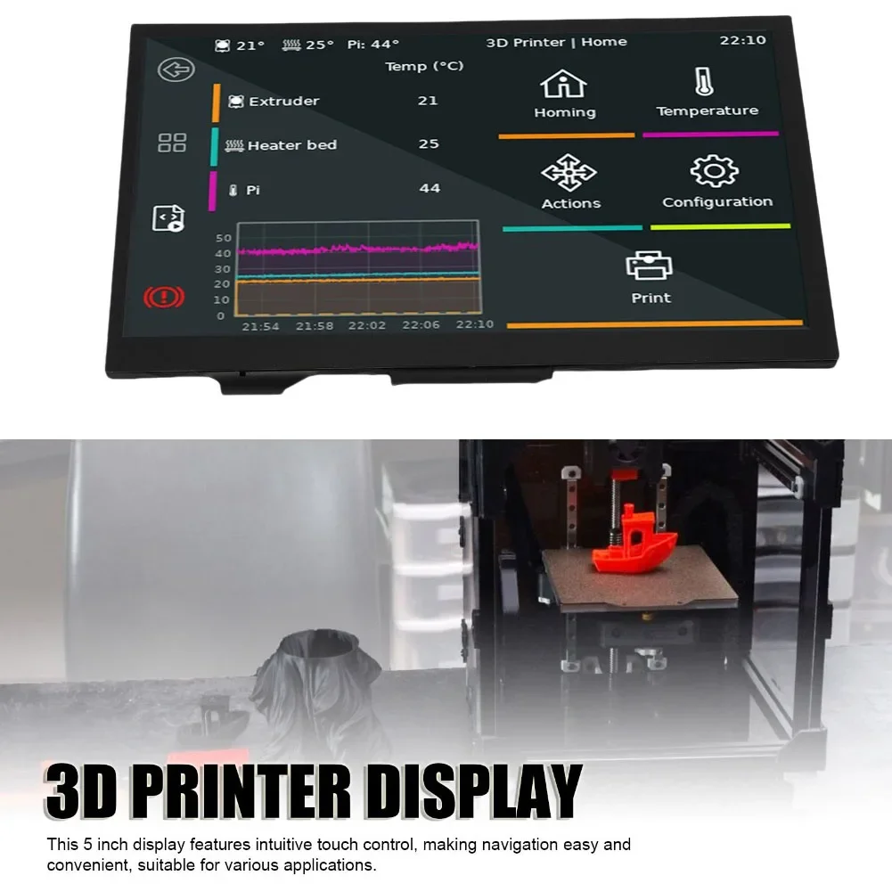 For 3D Printing Display PITFT50 5 Inch Touchscreen Monitor Touchscreen Touch Screen Module Intuitive Touch Controls