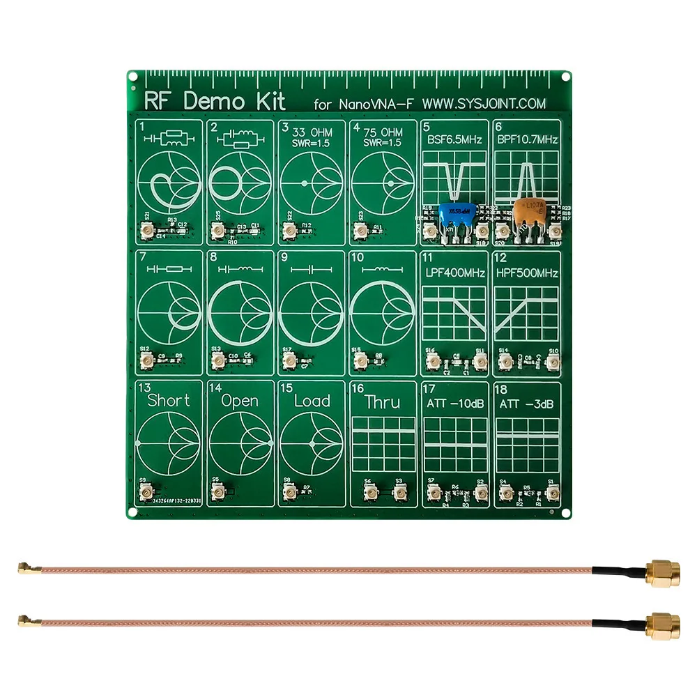 RF Demo Kit For NanoVNA Vector Network Analyzer Calibration Board S Parameter Filter Attenuator Testing PCB Module Tool